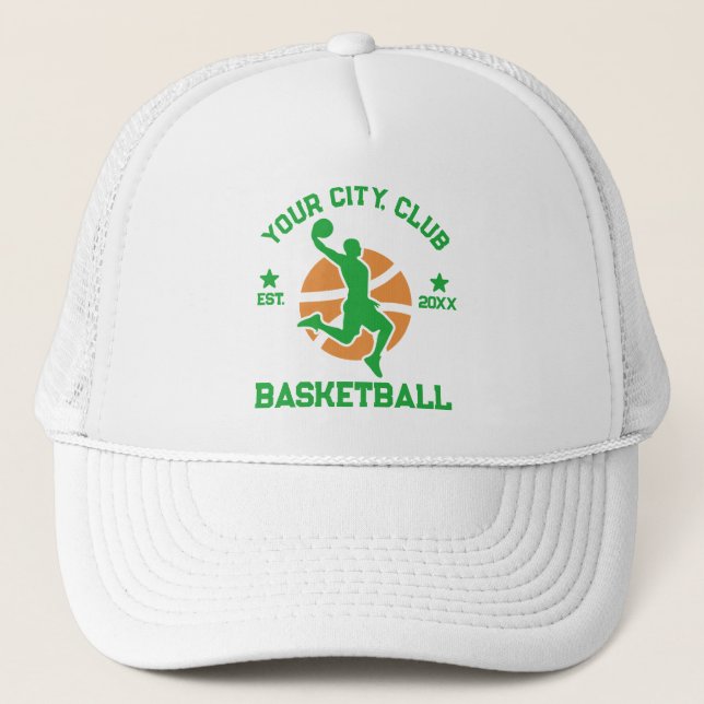 Anpassningsbar Basketball Team Player Truckerkeps  (Framsida)