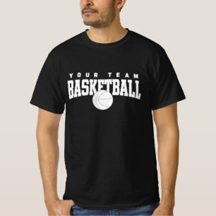 Anpassningsbar Basketball Team Shirt med fet vit t