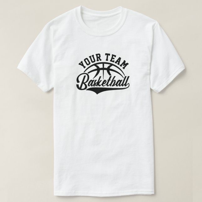 Anpassningsbar Basketball Team T-Shirt (Design framsida)