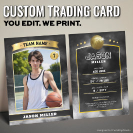 Anpassningsbar Basketball Train Card Black Guld St