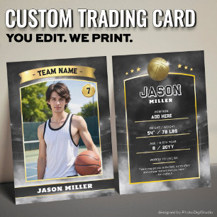 Anpassningsbar Basketball Train Card Black Guld St
