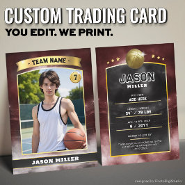 Anpassningsbar Basketboll Trafikkort Red Guld Stad