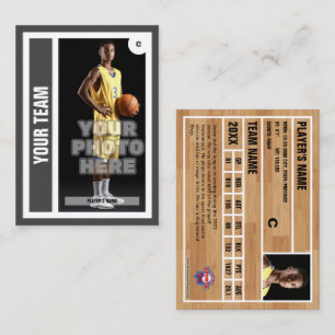 Anpassningsbar Basketbollkort - Mörk Grått