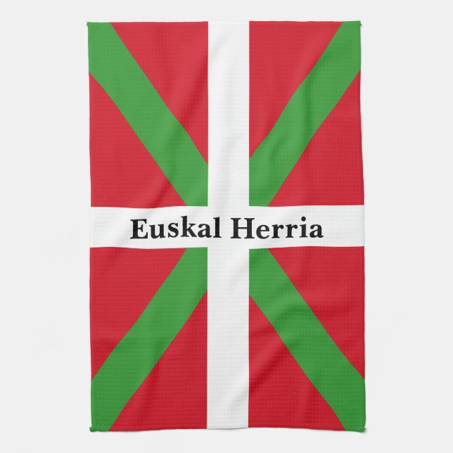 Anpassningsbar, Baskien Land, flagga, ikurriña: Kökshandduk (Vertikal)