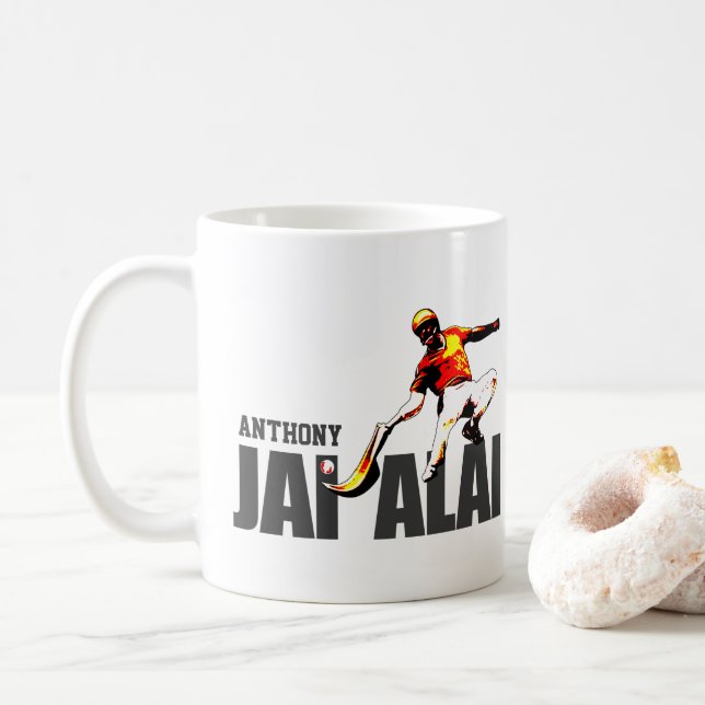 Anpassningsbar baskisk sport Jai Alai/Cesta Punta Kaffemugg (Med munk)