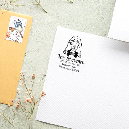 Anpassningsbar Basset Hound Hund Returadress, Stämpel