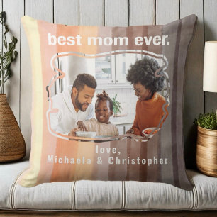 Anpassningsbar Bästa mamma någonsin, orange utan b Kudde