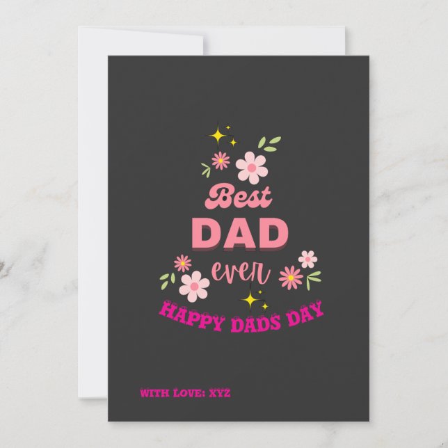 Anpassningsbar Bästa Pappa någonsin Blommigt Julkort (Framsida)