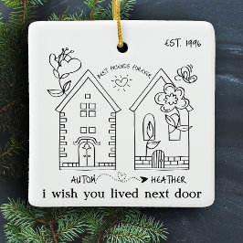 Anpassningsbar Bästa vän Bild Anpassad jul Julgransprydnad Keramik