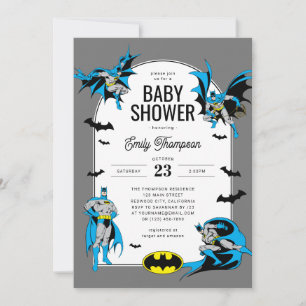Anpassningsbar Batman Baby Shower Inbjudningar