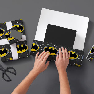 Anpassningsbar Batman Logotyp Grattis på födelseda Presentpapper