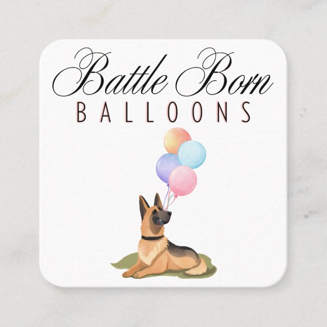 Anpassningsbar Battle Born Balloons Affärskort Fyrkantigt Visitkort (Framsida)