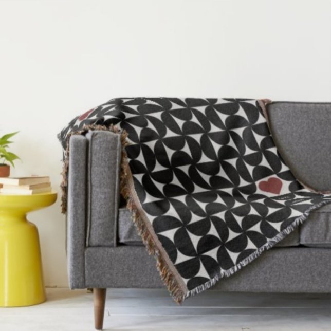 Anpassningsbar Bauhaus Geometric Valentine Day Filt (Skapare uppladdad)