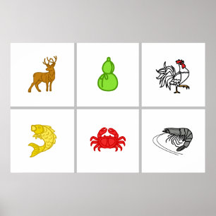 Anpassningsbar BBeu Cua Cá Cọp vietnamesisk dice G Poster