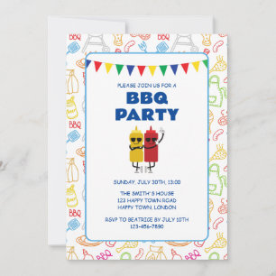ANPASSNINGSBAR BBQ-FEST INBJUDNINGAR