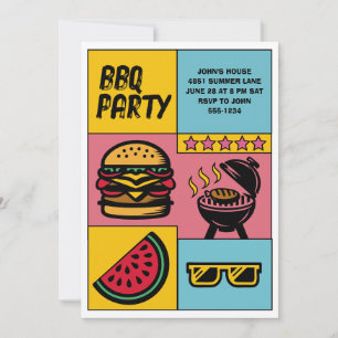 Anpassningsbar BBQ Party Sommarskyddskonst Personl Inbjudningar