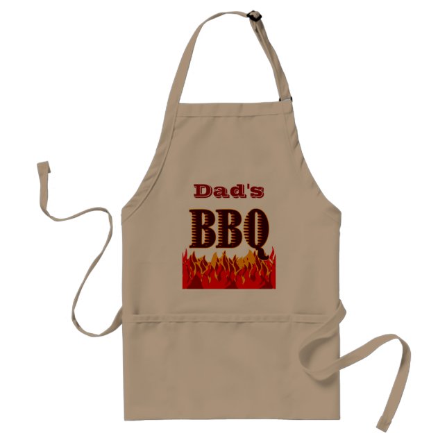 Anpassningsbar BBQ Red Flames Apron Förkläde (Framsidan)