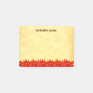 Anpassningsbar BBQ Red Flames Westernare Brev Post Post-it Block