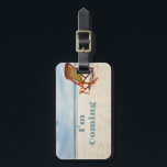 Anpassningsbar Beach Bagagebricka<br><div class="desc">Beach Luggage Tag "Jag kommer". Sand,  Vatten. Anpassad.</div>