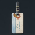 Anpassningsbar Beach Bagagebricka<br><div class="desc">Beach Luggage Tag "Jag kommer". Sand,  Vatten. Anpassad.</div>