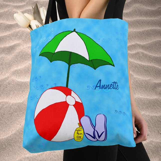 Anpassningsbar Beach Boll Bassäng Leksak Allover T Tygkasse (Custom Beach Ball Pool Toys Allover Pattern Tote Bag)