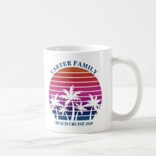 Anpassningsbar Beach Cruise Family Reunion Sunset Kaffemugg
