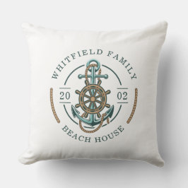 Anpassningsbar Beach House Anchor Boat Wheel Nauti Kudde