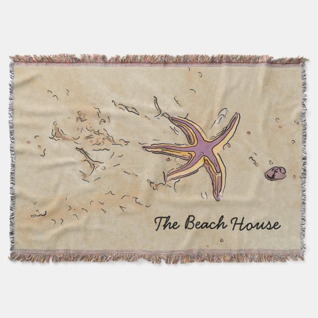 Anpassningsbar Beach House Starfish Design Filt (Framsidan)