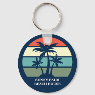 Anpassningsbar Beach House Vacation Rental Blue Ha Nyckelring