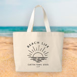 Anpassningsbar Beach Life Sunset Minimalist Modern Jumbo Tygkasse<br><div class="desc">Boho-strandviber! Bär stadens solnedgångsmagi med vår jumbo tote. Anpassningsbar,  modernt och perfekt för dina strandlivsnödvändigheter. 🌅 #BeachLifeStyle #BohoChic</div>