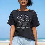 Anpassningsbar Beach Life Sunset Minimalist Modern T Shirt<br><div class="desc">Boho-strandviber! Bär stadens solnedgångsmagi med vår unika teknik till dig. Anpassningsbar,  modern och perfekt för ditt semesterliv på stranden. 🌅 #BeachLifeStyle #BohoChic</div>