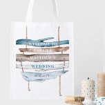 Anpassningsbar Beach, Nautisk kustbevakning Bröllo Återanvändbar Påse<br><div class="desc">Anpassa som du gillar den vackra strandkust/nautiska bröllop-välkomstpåse eller mottagningsväska! Anpassa texten som du vill, vår text är bara ett exempel. Möjlighet att använda malltextrutor under "Anpassa den här mallen" för att enkelt lägga till meddelandet. Alternativt kan du markera "Redigera med Design Verktyg" om du vill ändra teckensnittet stil, storlek...</div>