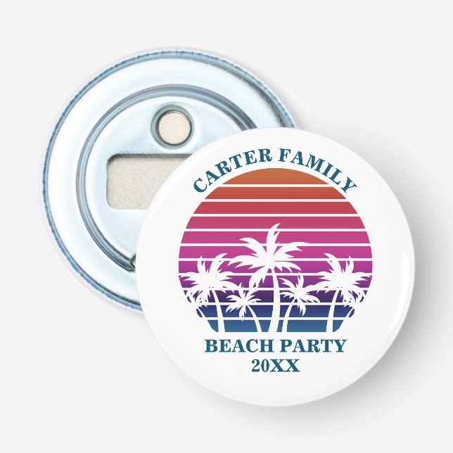 Anpassningsbar Beach Party Rosa Sunset Handflatan  Flasköppnare (Framsidan)