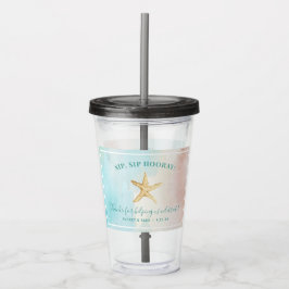 Anpassningsbar Beach Thated Bröllop Acrylic Tumble Take Away Mugg