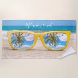 Anpassningsbar Beach Towel, färgat sommarglas