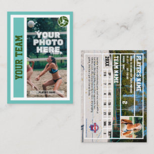 Anpassningsbar Beach Volleyball Trading Card (ljus
