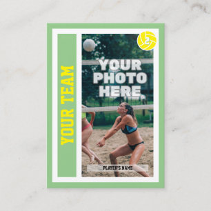 Anpassningsbar Beach Volleyball Trading Card (Sage