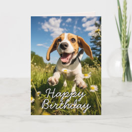 Anpassningsbar Beagle Grattis på födelsedagen Card Tack Kort