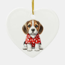 Anpassningsbar Beagle Hund Roligt Valentine Orname