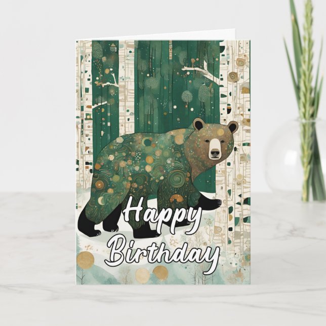 Anpassningsbar Bear Birthday Kort (Framsida)