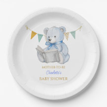 Anpassningsbar Bear läsa en bok Baby Shower
