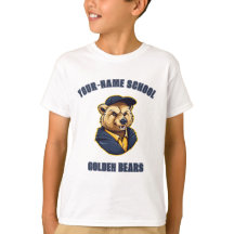 ANPASSNINGSBAR Bear Mascot | Blue & Guld - Skolsko