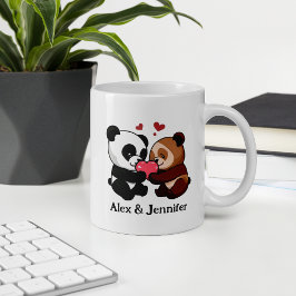 Anpassningsbar Bear par Namn Personlig Kaffemugg