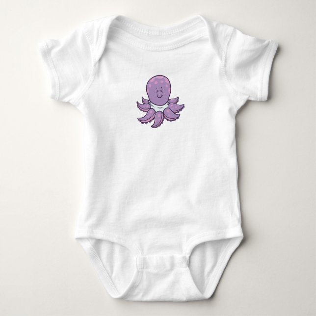 Anpassningsbar Bebis Bläckfisk T-shirt (Framsida)