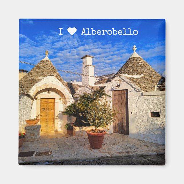 Anpassningsbar, bedövande stad Alberobello, Apulie Magnet (Framsidan)