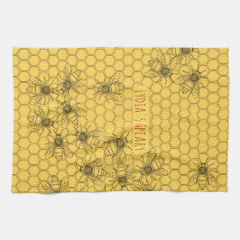 Anpassningsbar Bee Apiary Kitchen Towel Kökshandduk