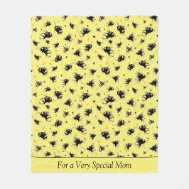 Anpassningsbar Bee Blanket för fågeldagen Mamma-Na Fleecefilt