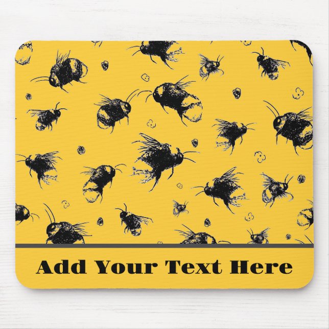 Anpassningsbar Bee Mouse Pad - Gift for Nature Lov Musmatta (Framsidan)