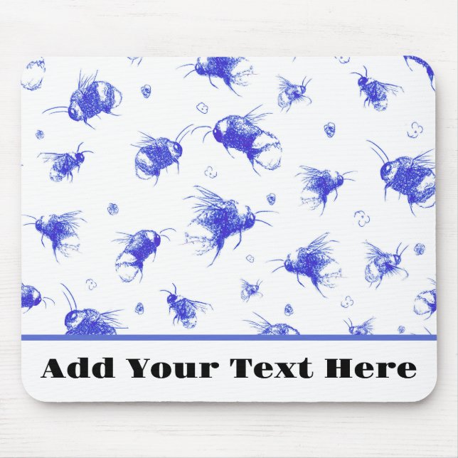 Anpassningsbar Bee Mouse Pad - Nature Älskare Gift Musmatta (Framsidan)