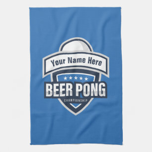 Anpassningsbar Beer Pong Mästerskappslogotyp Kökshandduk